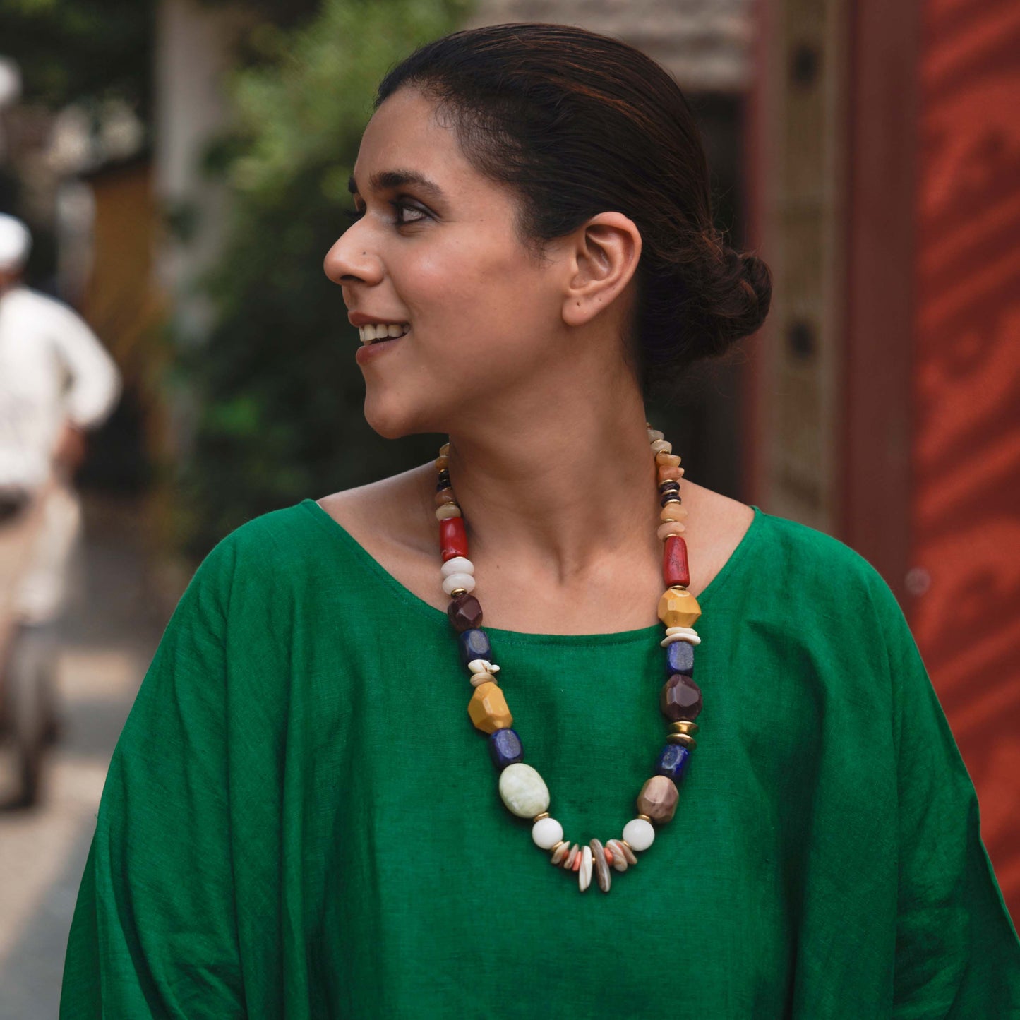 Terrazo-inspired Mixed Medium Matinee Length Neckpiece