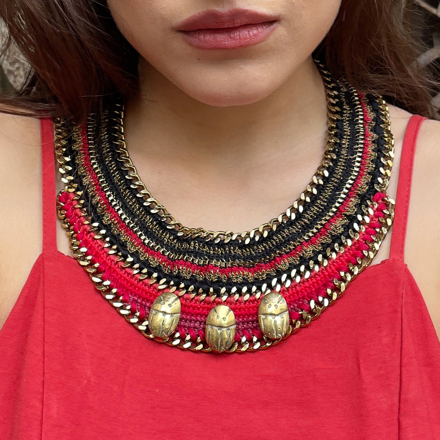 Scarab Collar Necklace