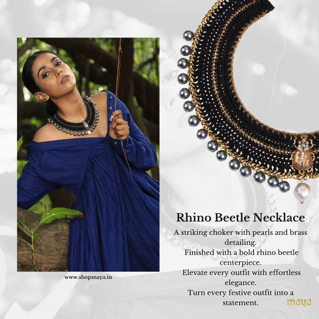 Rhino Beetle Collar Necklace