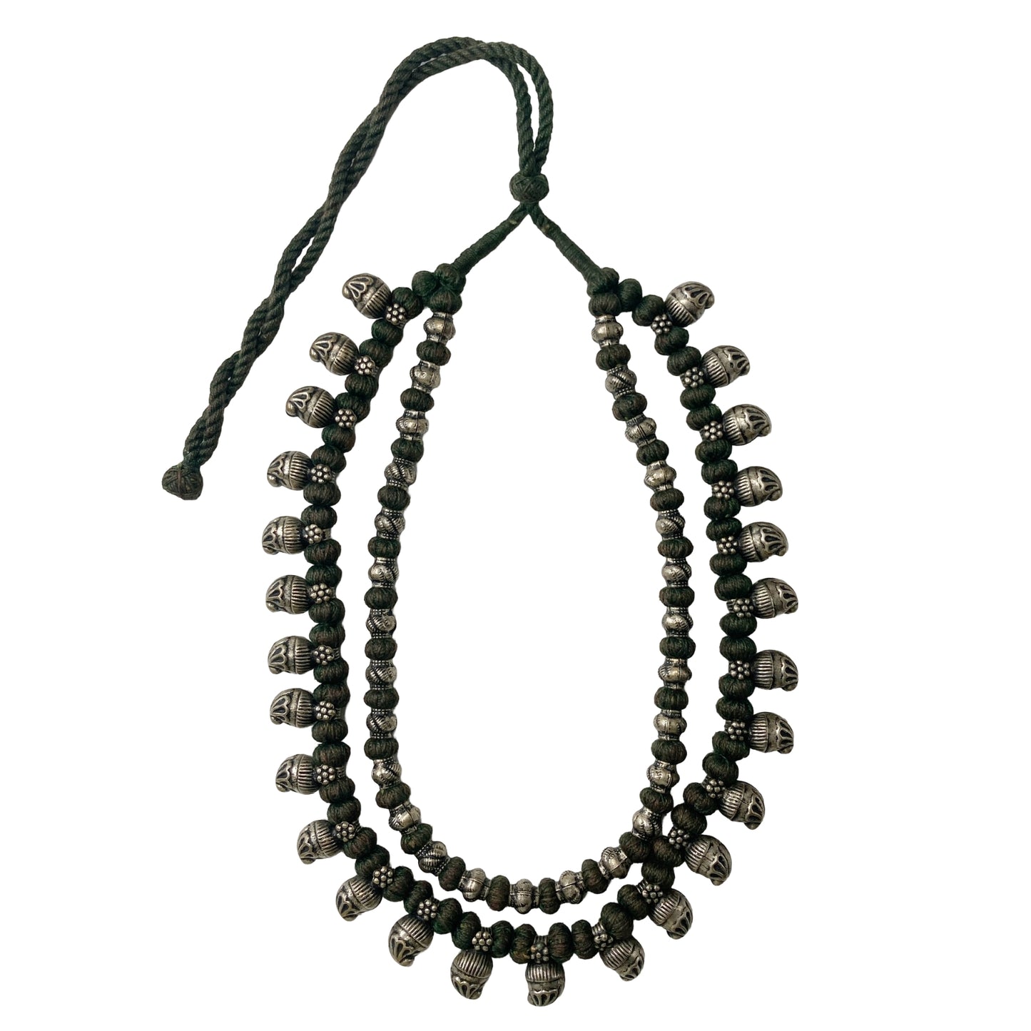 Layered Heritage Necklace (Olive green)