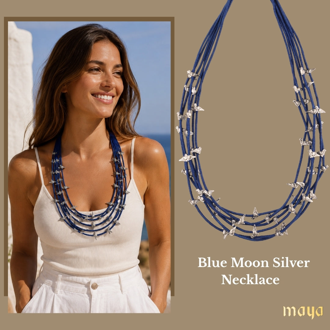 Blue Moon Silver Necklace