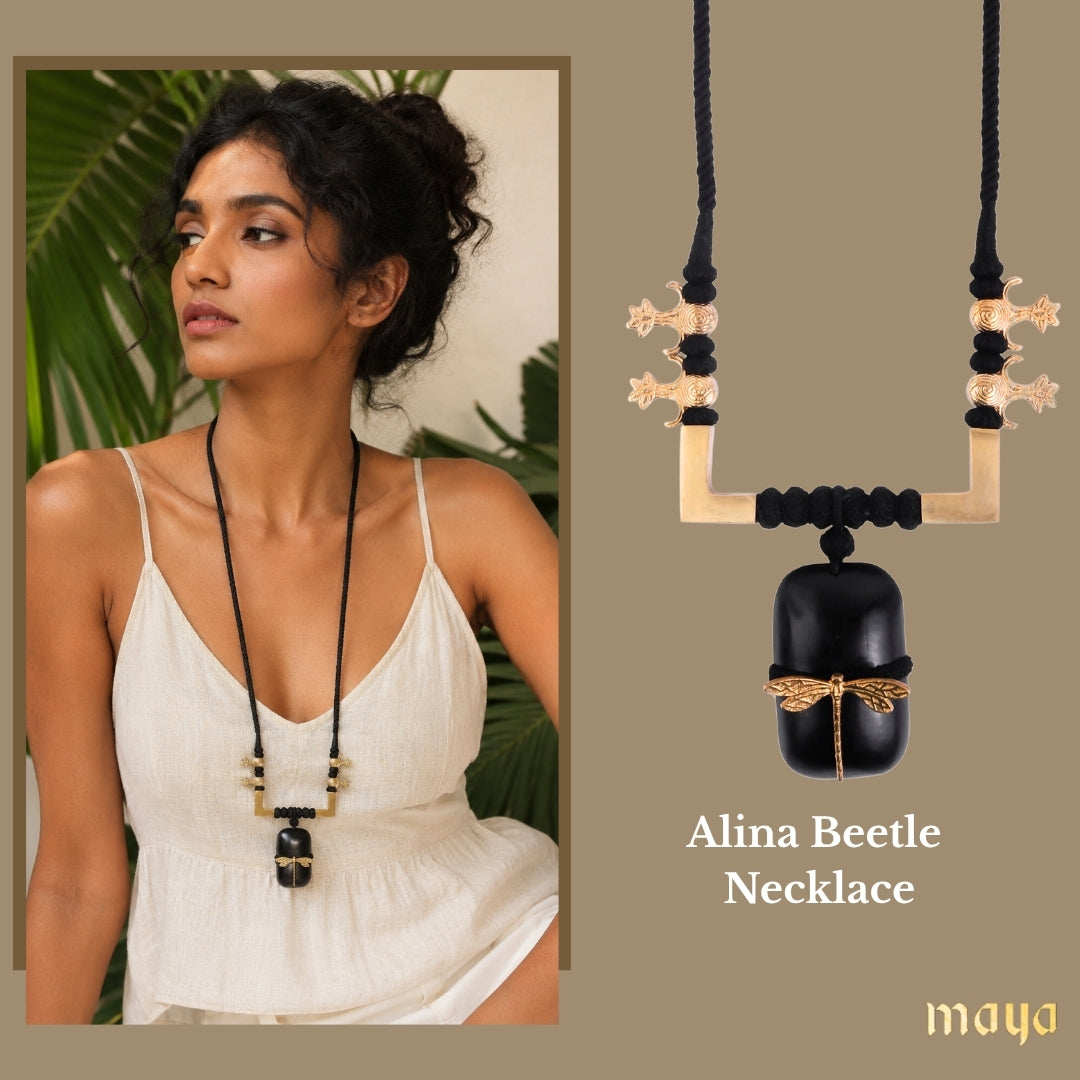 Alina Beetle Necklace