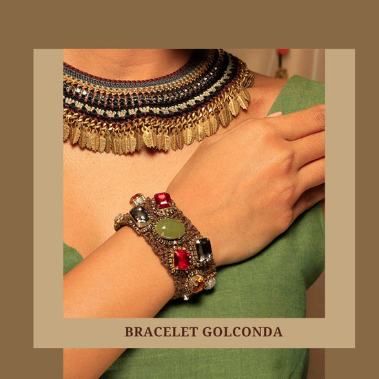 Bracelet Golconda Crochet with Rhinestone