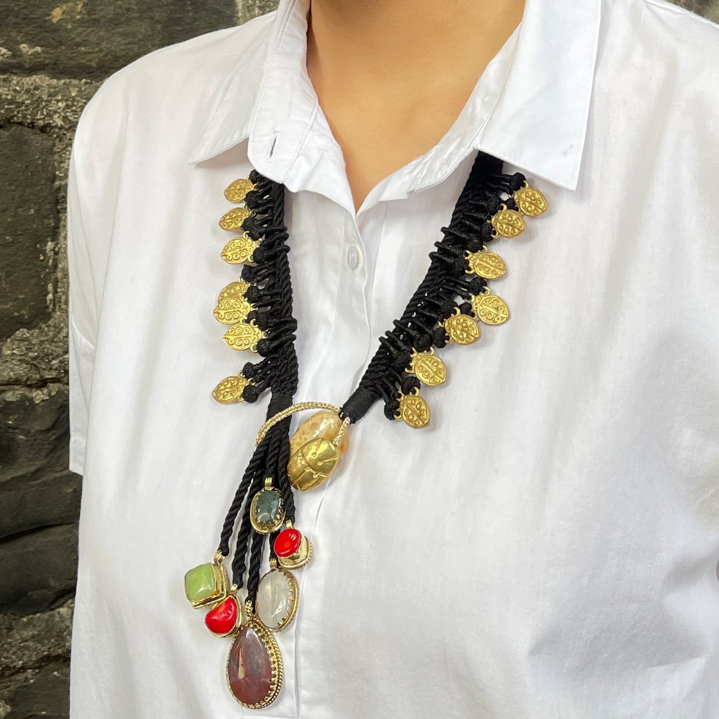 Load image into Gallery viewer, Beetle Lariat Necklace
