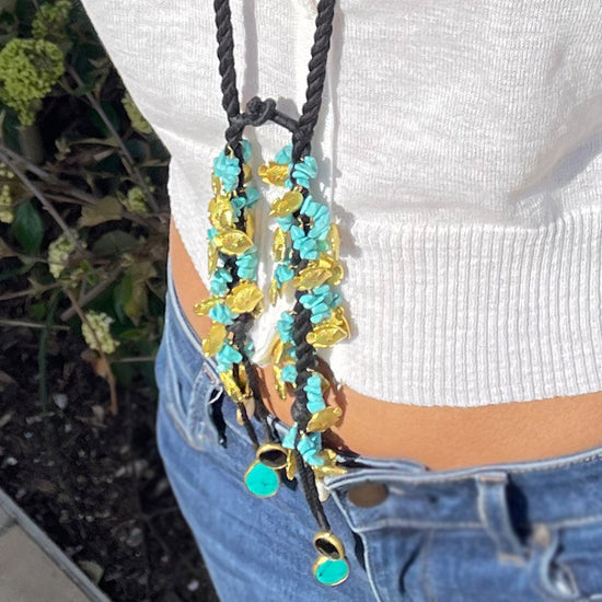 Load image into Gallery viewer, Aqua Lariat Necklace
