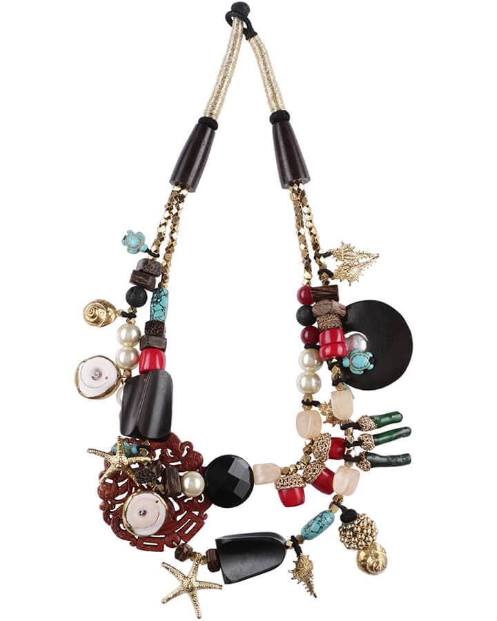 Jahanara multimedia statement matinee necklace